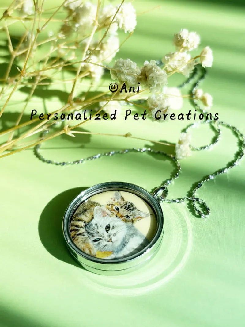 Custom Pet Portrait Enamel Necklace